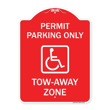 Signmission Georgia ADA Handicapped Parking Accessible Permit Parking Only Tow-Away Zone with Sym, RW-1824-23935 A-DES-RW-1824-23935